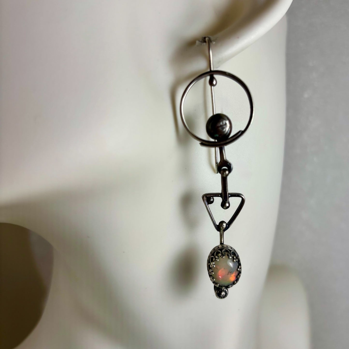 Dingle dangle opal earrings
