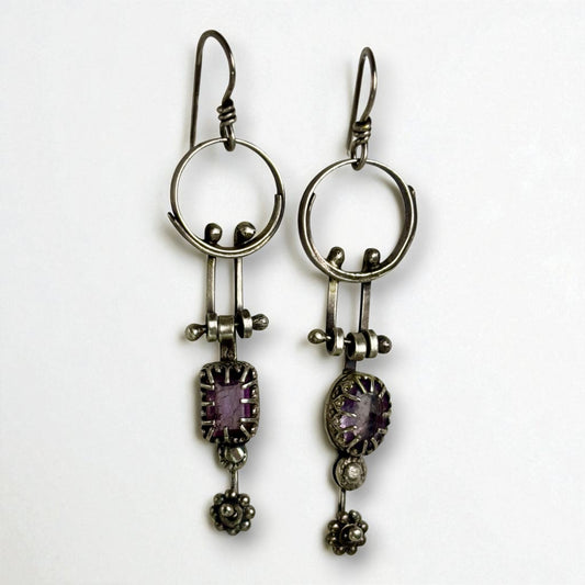Swinging amethyst dangles